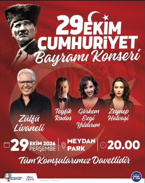 Sancaktepe 29 Ekim konseri: Zülfü Livaneli, Teyfik Rodos, Görkem Ezgi Yıldırım ve Zeynep Halvaşi
