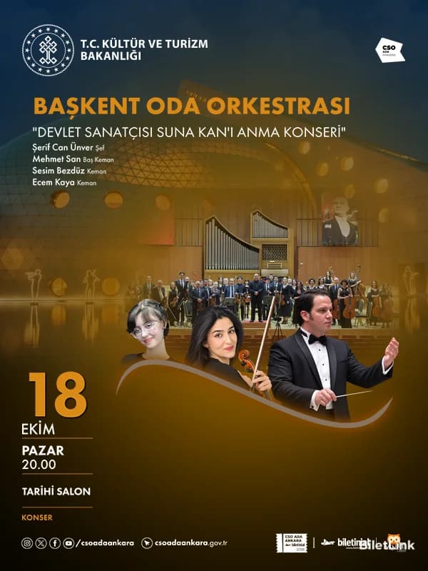 BAŞKENT ODA ORKESTRASI "Devlet Sanatçısı Suna Kan'ı Anma Konseri"