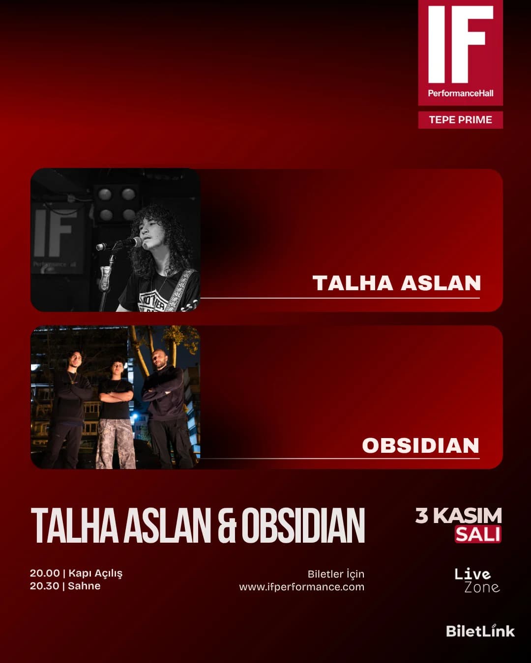 "TALHA ASLAN" ve "OBSIDIAN" KONSERİ (IF Performance Tepe Prime)